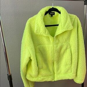 Zenana Neon Lime Fleece Jacket